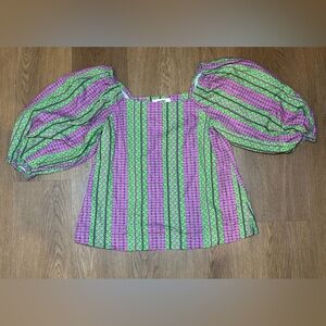 Porridge Shannon Puff sleeve Swing Blouse Anthropologie Extra Small